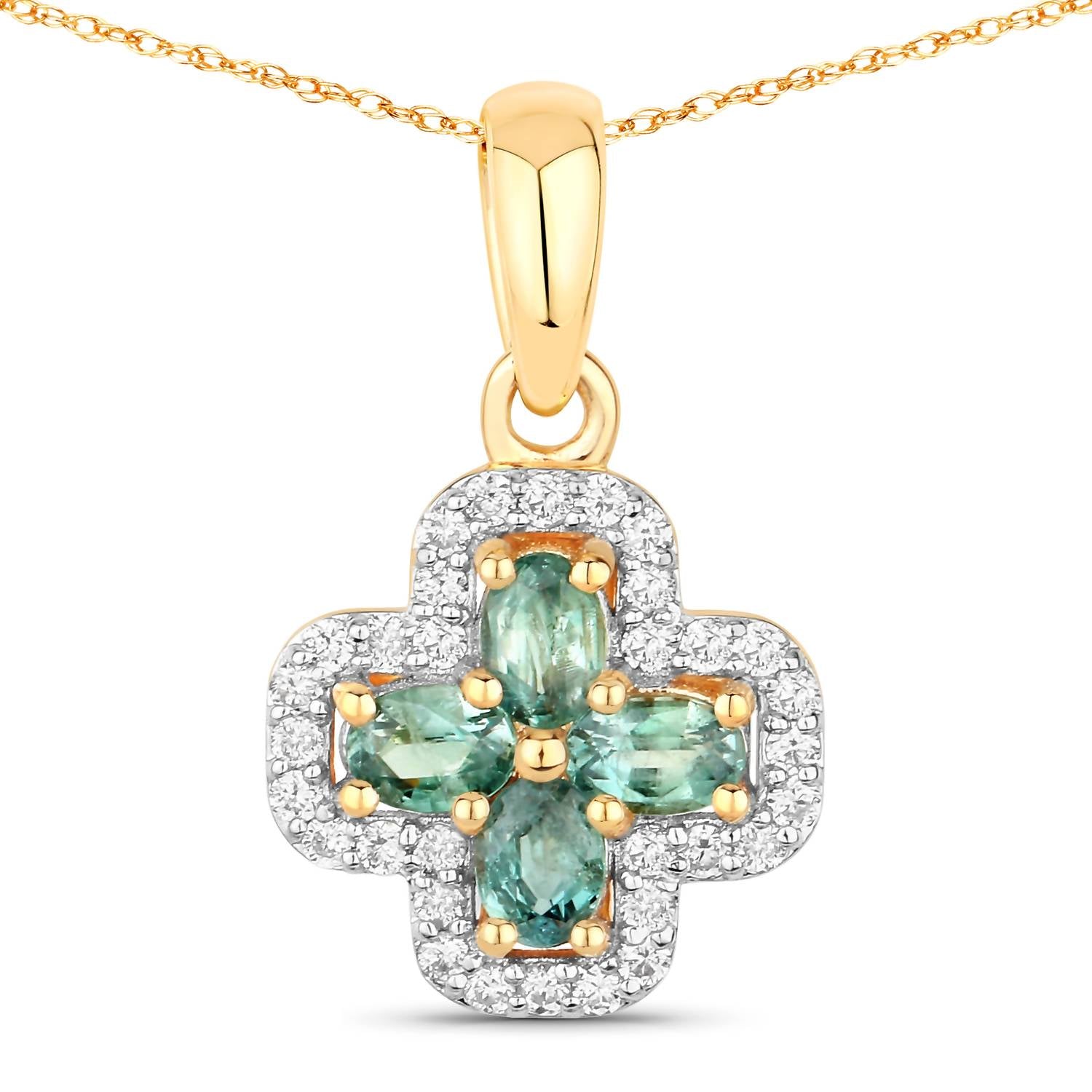 Diana M Jewels Women's Natural Alexandrite Oval Pendant Necklace (0.67 Ct) - Delicate in 18k yellow gold - women's jewelry