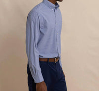 SOUTHERN TIDE Gingham Intercoastal Sport Shirt in seven seas blue - men's shirt - alternate view