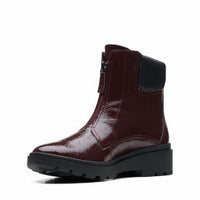 Clarks Women's Calla Zip Ankle Boots in burgundy - women's shoe - view 4