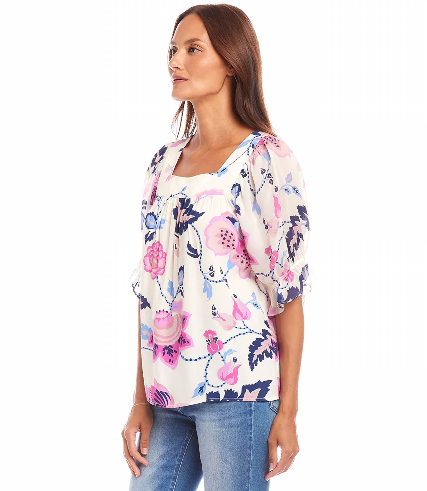 Karen Kane - Corrine Contrast Square Neck Top