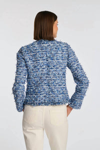 Weill Fringe Tweed Catalyna Jean Jacket in blue - women's jacket - detail view