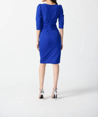 Joseph Ribkoff - Scuba Crepe Boat Neckline Midi Sheath Dress