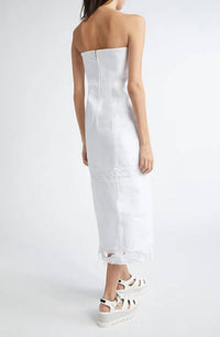 Stella Mccartney - Distressed Denim Bustier Dress