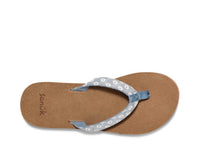 SANUK Women's Happy Placer Sandal in white daisy - women's sandal - detail view