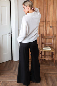 EMERSON FRY Boxy V Neck Sweater in birch wool 1 - women's sweater - alternate view