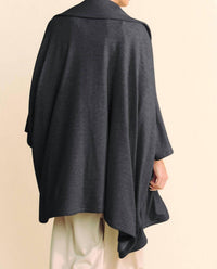 Davi & Dani - Heavy Knit Loose Jacket Cardigan - Plus