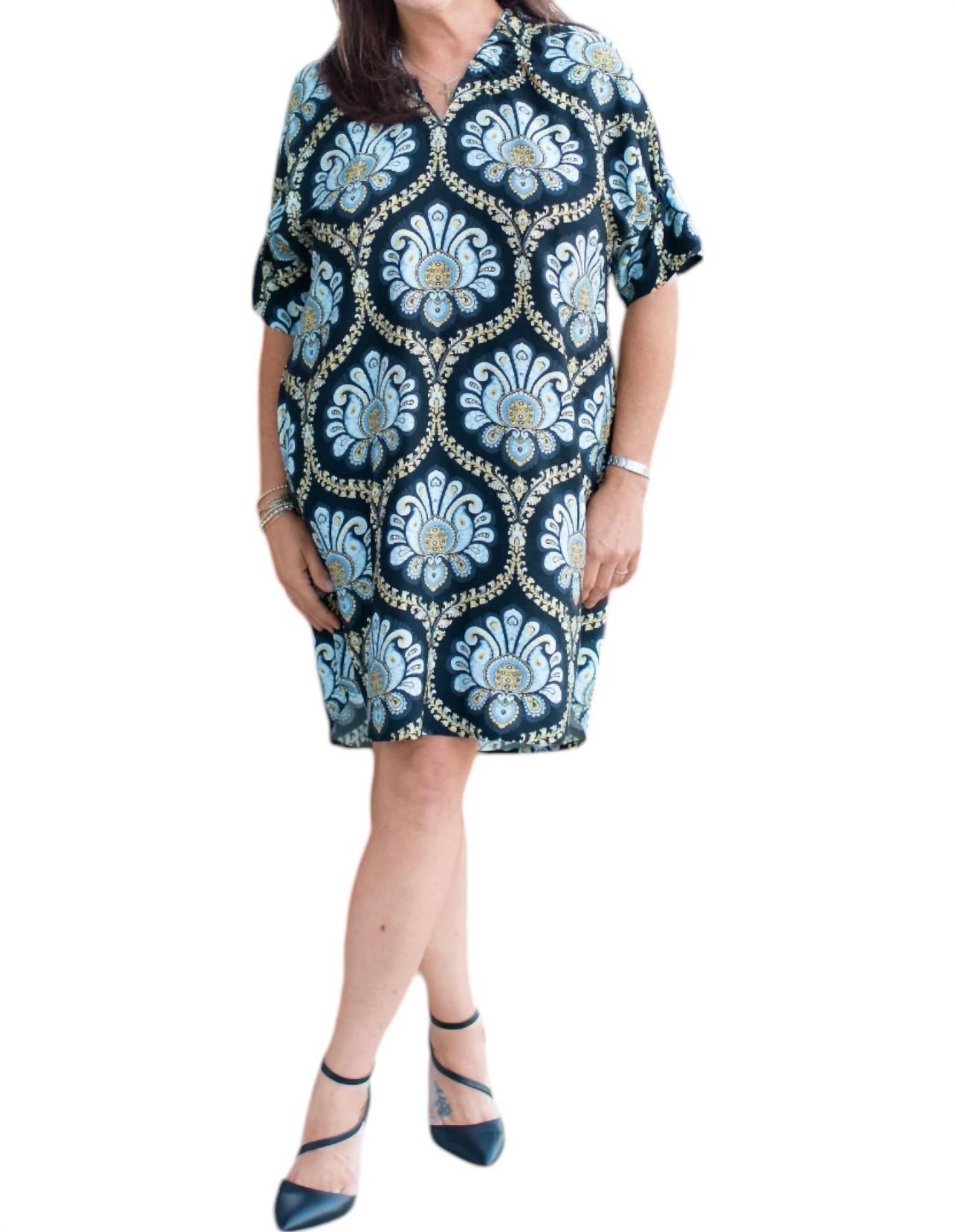 Isle - Print Ruffle V-Neck Dress