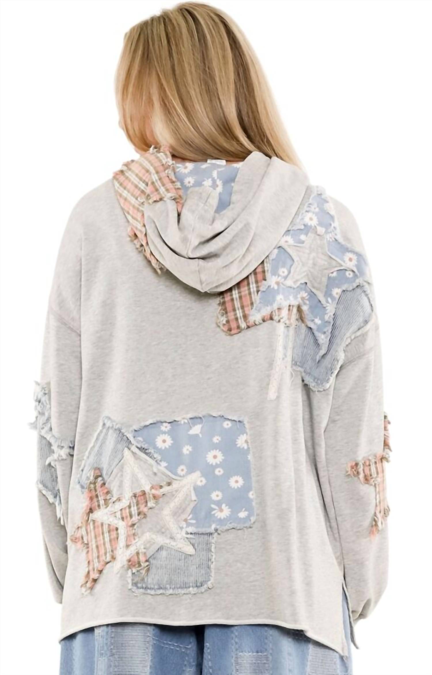 Blue Velvet - Patch Print Hoodie