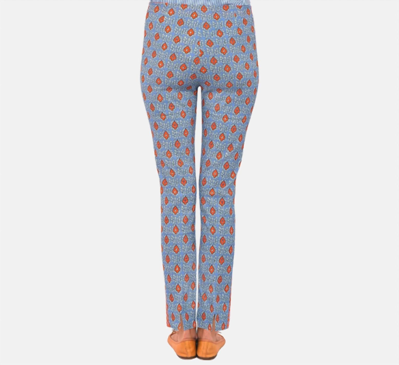 GRETCHEN SCOTT Knit Patterned Ankle Pull On Pant in periwinkle - women's pants - detail view