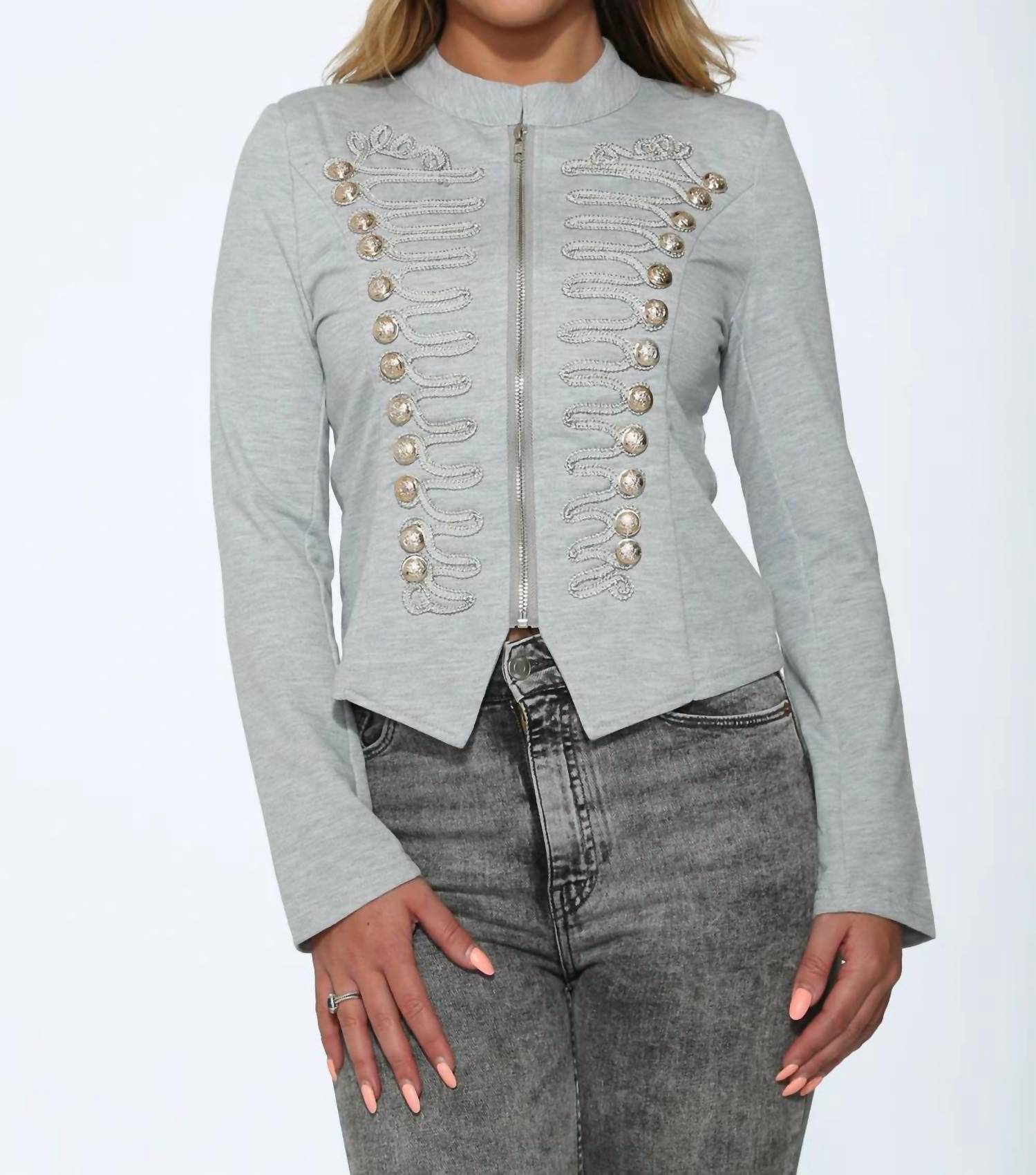 Orchid Bloom - Passementerie Detailed Military Jacket