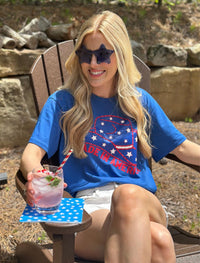 Stewart Simmons - Rhinestone America Boyfriend Tee