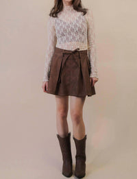 Very J - Mesh Lace Long Sleeve Top