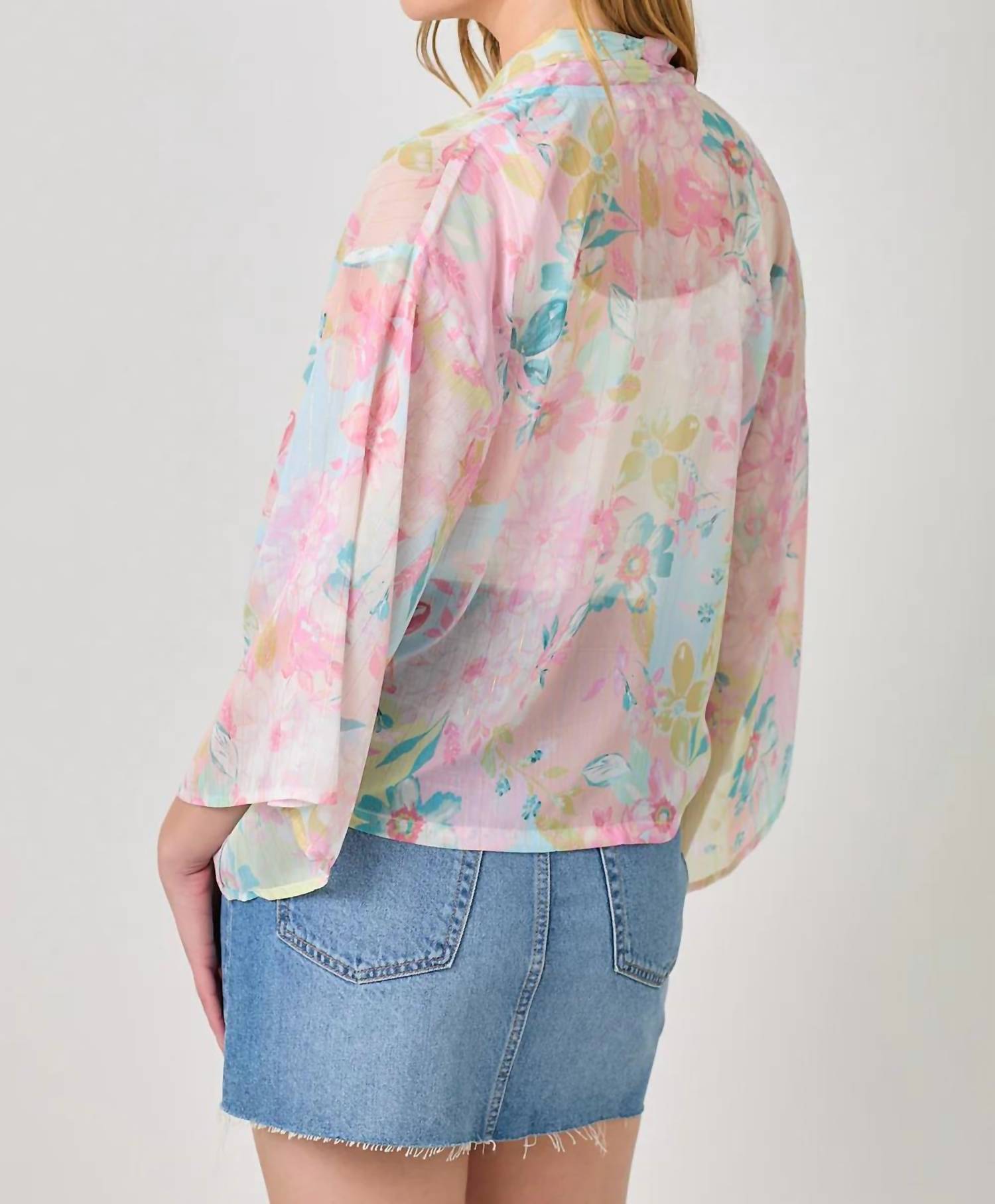Mystree - Flowy Tie Front Kimono