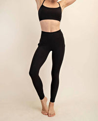 RAE MODE Butter Basic Legging With Pockets in black - women's pants - detail view