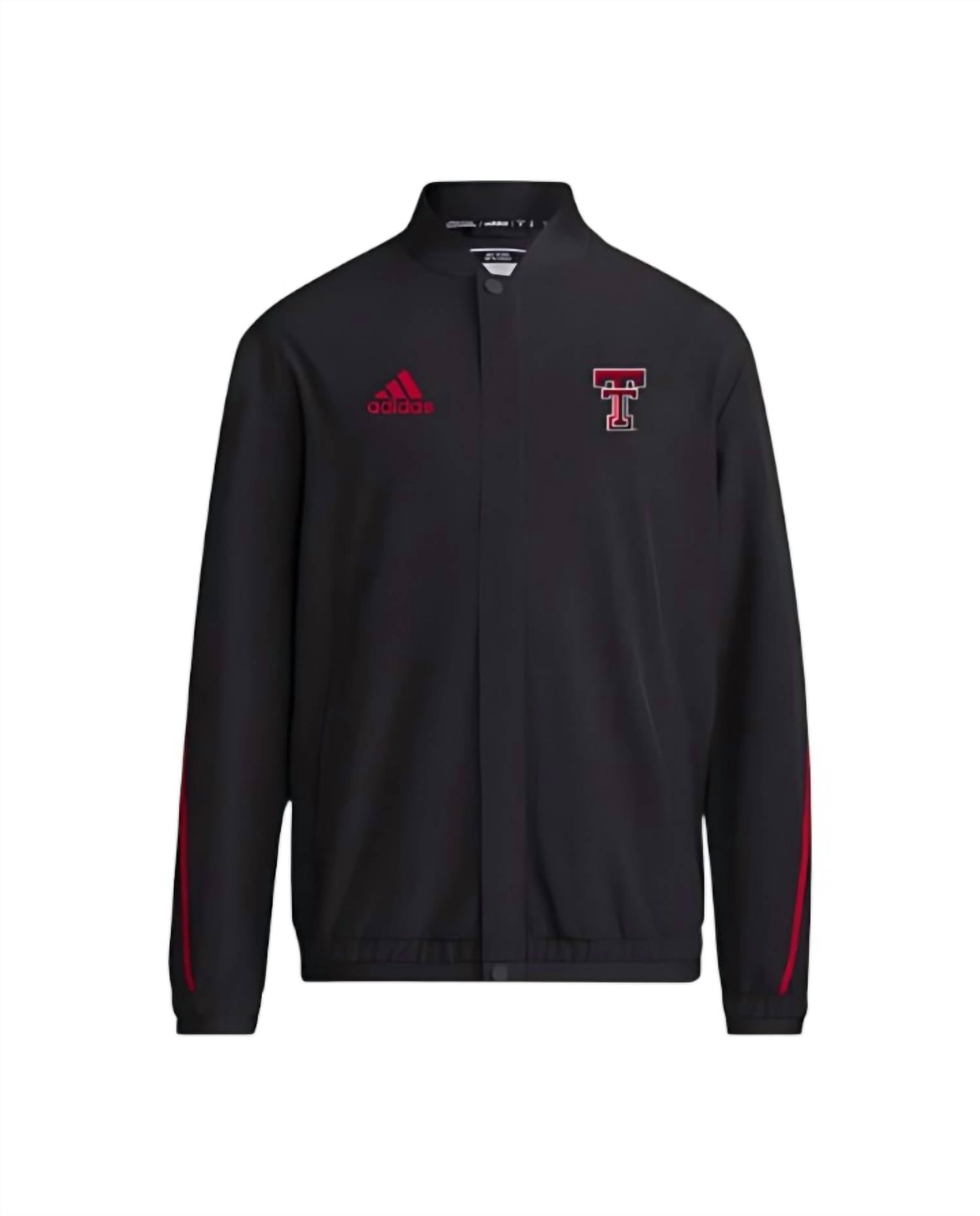 adidas Women's Texas Tech Sideline Athletic Full Zip Woven Jacket in black - women's jacket