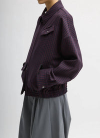 Tibi - Jules Wool Gingham Bomber Jacket