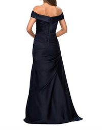 La Femme - Off The Shoulder Satin Evening Dress