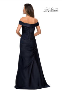 La Femme - Off The Shoulder Satin Evening Dress