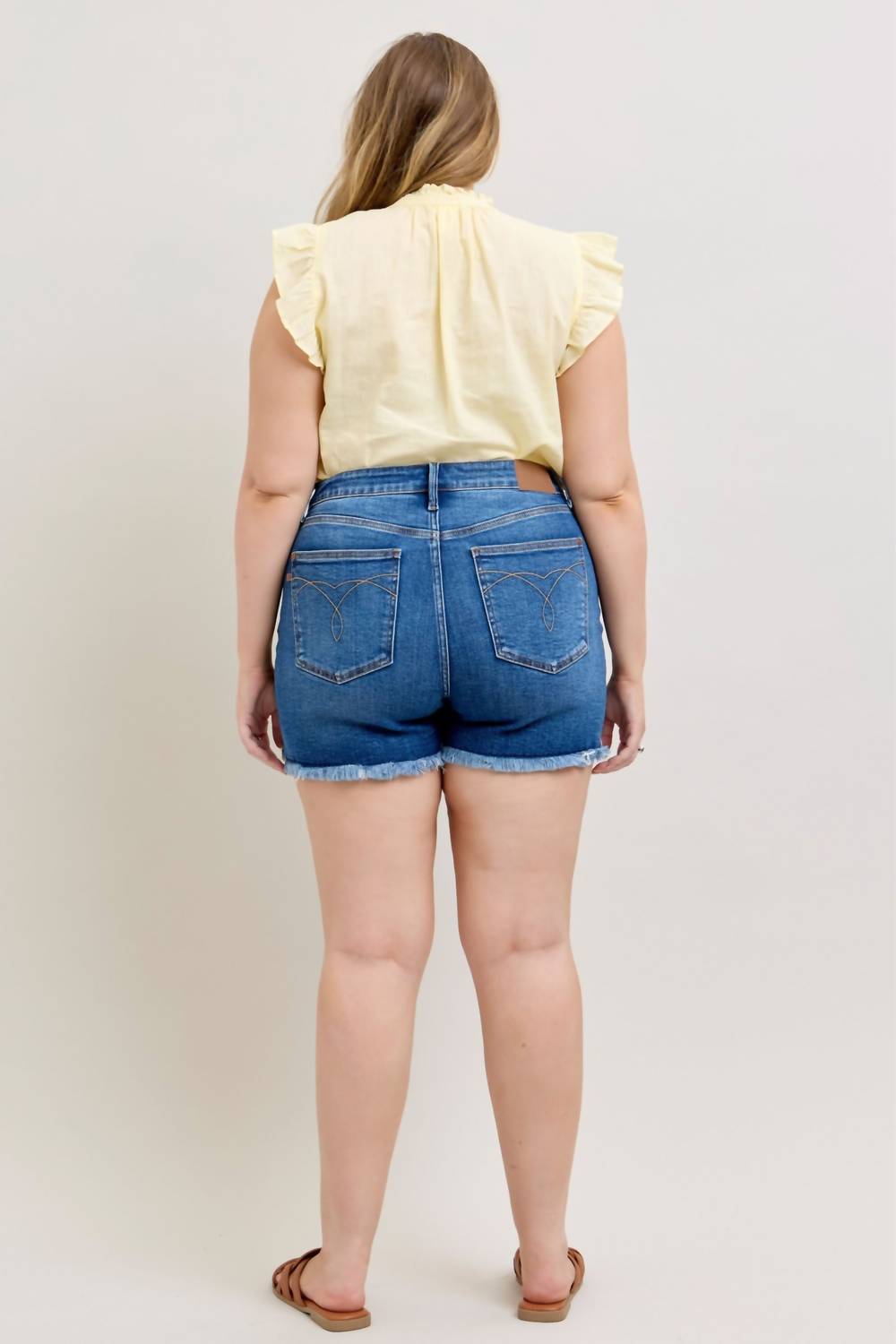 Judy Blue High Waist Slim Denim Short in blue 2 - women's shorts - view 6