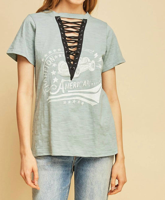 Entro - Lace Up Graphic Tee