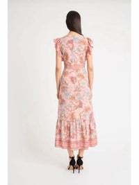 Donna Morgan - V-neck Flutter Sleeve Midi Dress