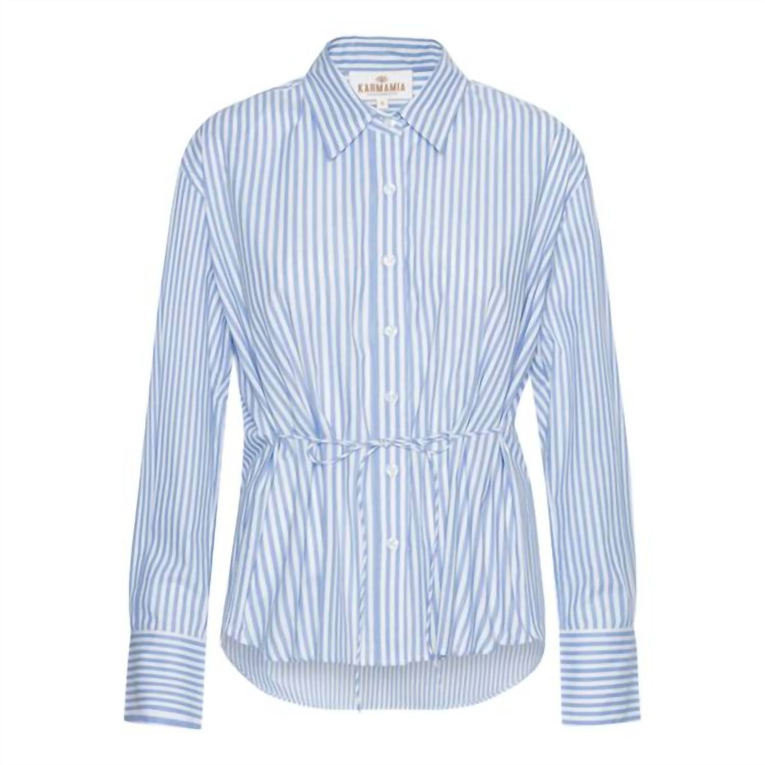 Karmamia Edie Shirt in sky stripe - women's blouse