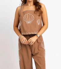 Karlie - Shell Embroidered Tank