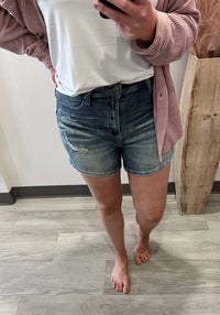 Risen - High Rise Vintage Wash Shorts