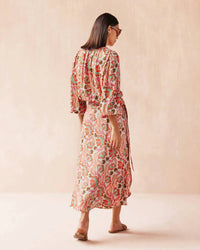 OMIKA Nalini Wrap Skirt in palmera spritz - women's skirt - detail view