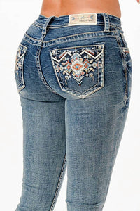 Grace In La - Modify Mid-rise Boot Cut Jeans