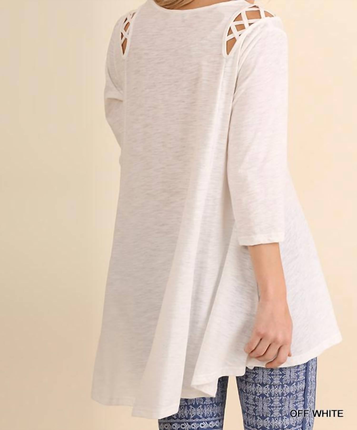 Umgee - Criss Cross Cutout Detail Tunic Top