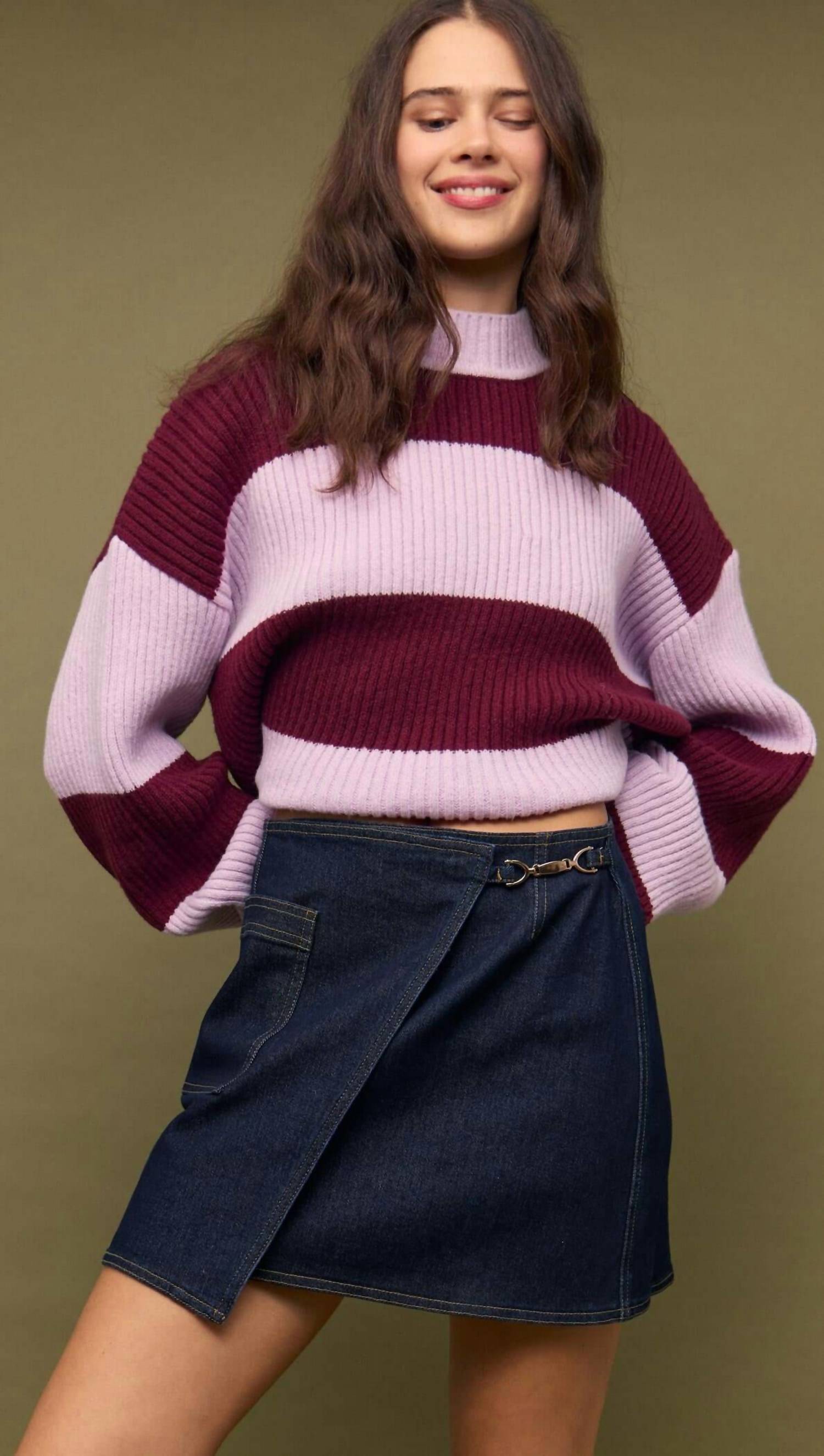 Minkpink - Freja Stripe Chunky Knit Sweater