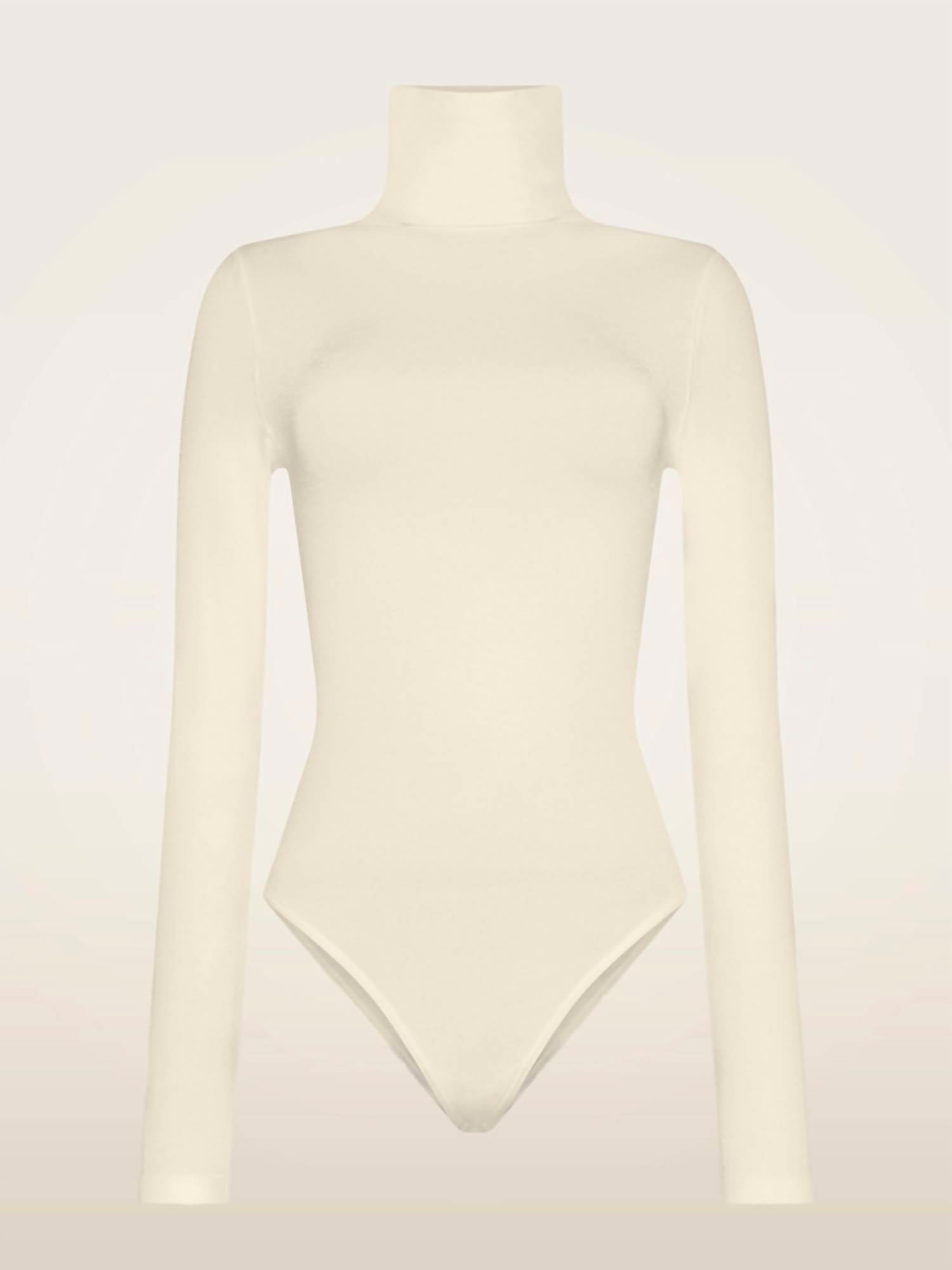 Wolford Colorado String Bodysuit in buttercream - women's shirt - detail view