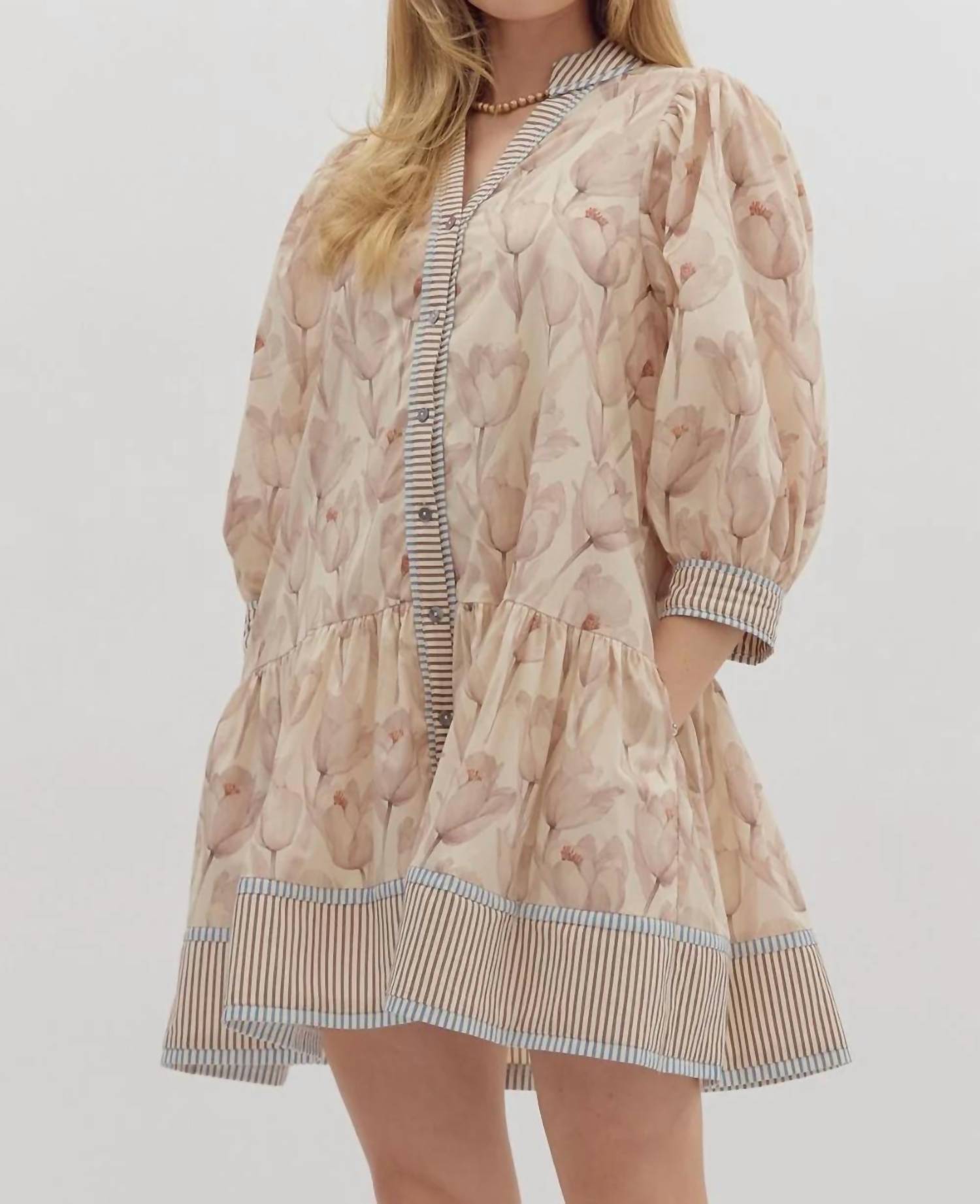 Entro - Fall Floral Shirt Dress