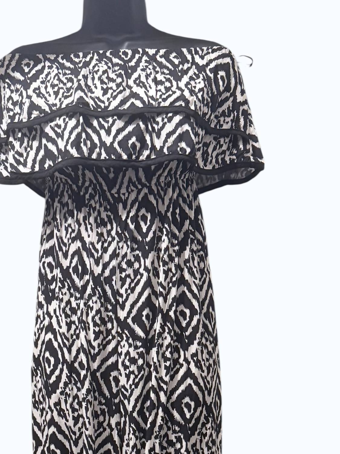 SHE + SKY Women's Avalea Jumpsuit in black white - women's pants - detail view