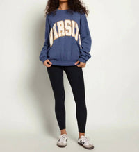 PROJECT SOCIAL T Varsity Sweatshirt Top in starry night - women's top - detail view
