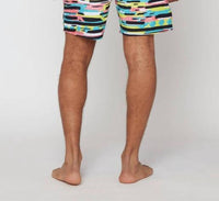 Maui & Sons Line Up Swim Shorts in blue multi - men's swimwear - detail view