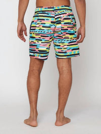 Maui & Sons Line Up Swim Shorts in blue multi - men's swimwear - alternate view