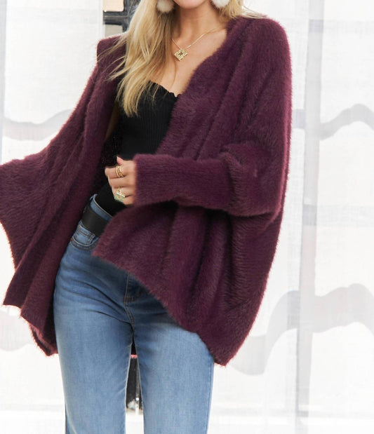 Adora - Soft Fuzzy Sweater Hoodie Cardigan