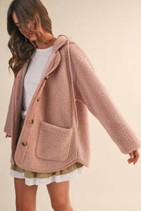 Klesis Marlene Sherpa Jacket in pink - women's top - alternate view