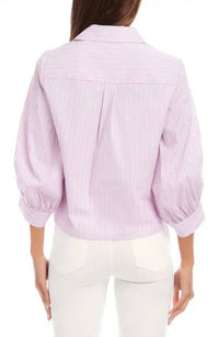 Karen Kane - Embellished Striped Tie Front Top