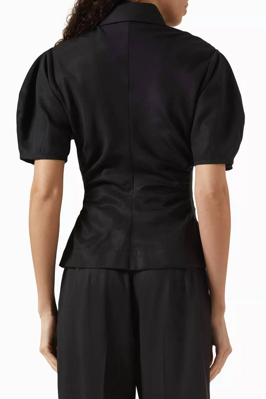 Matthew Bruch - Shirred Puff Sleeve Button Down Shirt