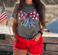 Texas True Threads - Texas True Threads Callie Ann Stelter Patriotic Bow Tee