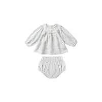 Quincy Mae Girls Mia Top & Bloomer Set in twinkle blue - item