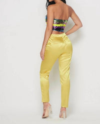 The Sang - A Sequin Tube Top And Satin Pants Set