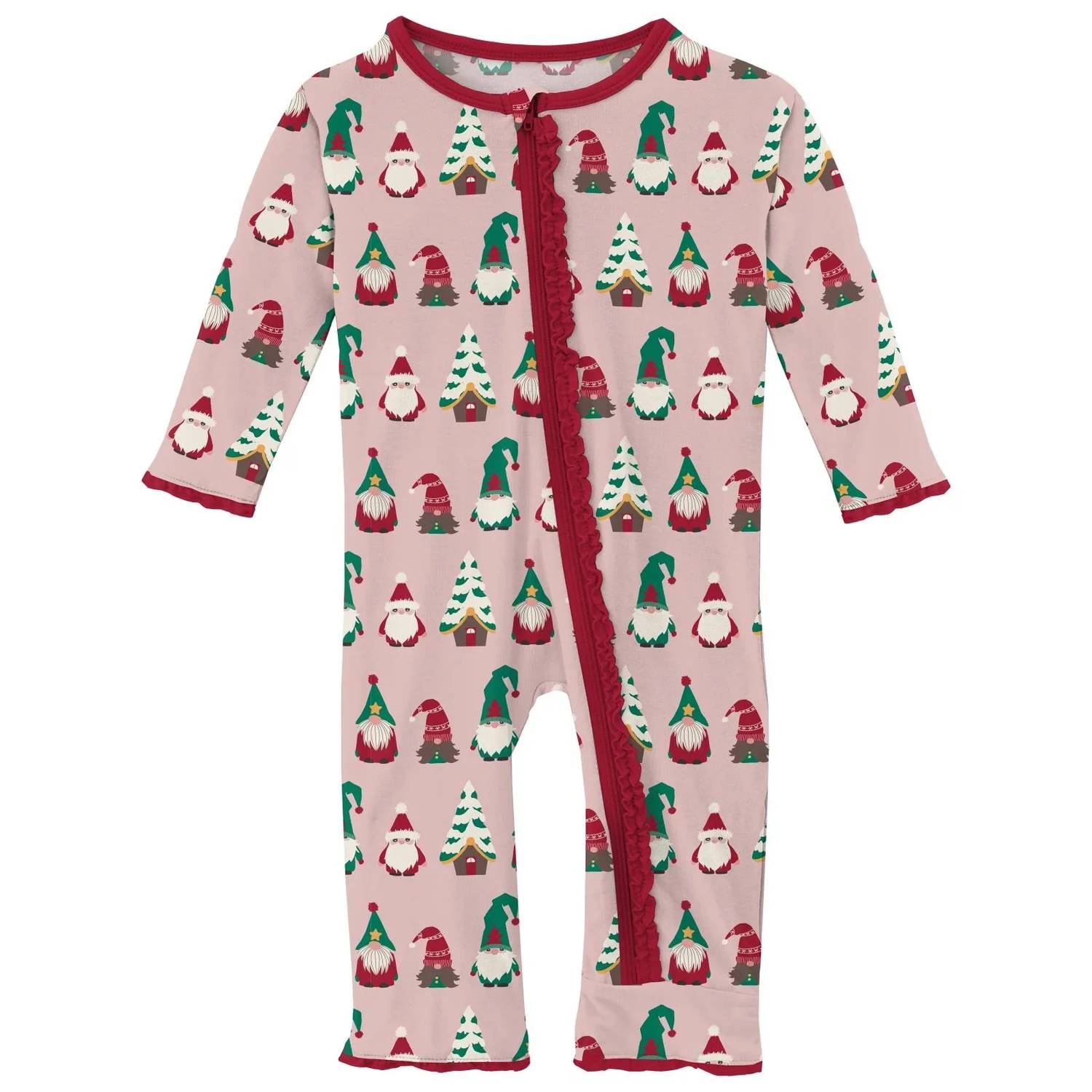 Kickee - Kids Ruffle Gnomes Zip Romper