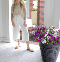 ee:some Everyday Elastic Sleeve Blouse in beige - women's blouse - detail view