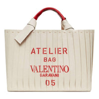 Valentino Garavani - Women's Plissé Edition Sac Atelier Large Canvas Tote Bag