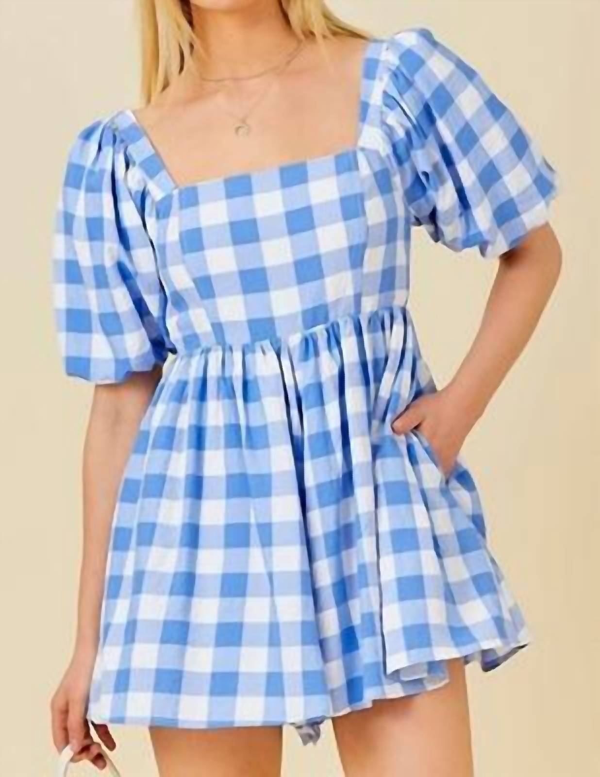 Main Strip - Plaid Print Romper