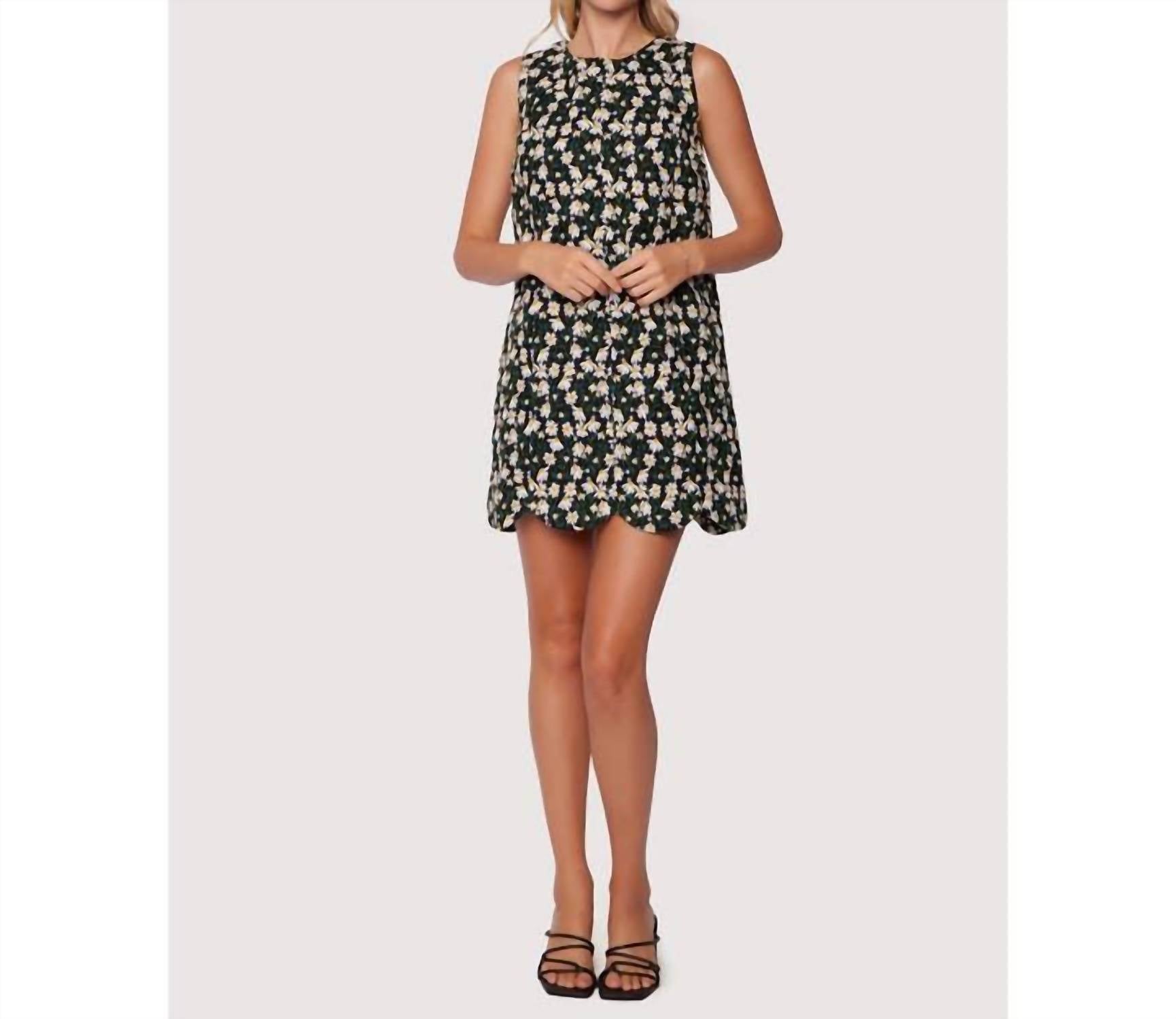 LOST + WANDER Chamomile Hills Mini Shift Dress in black white - women's dress - view 4
